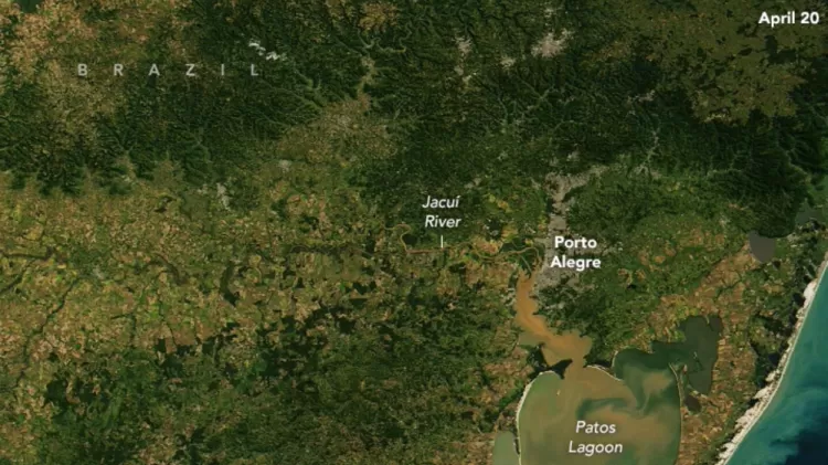 Imagens da Nasa mostram dimensão da enchente em Porto Alegre; veja antes e depois