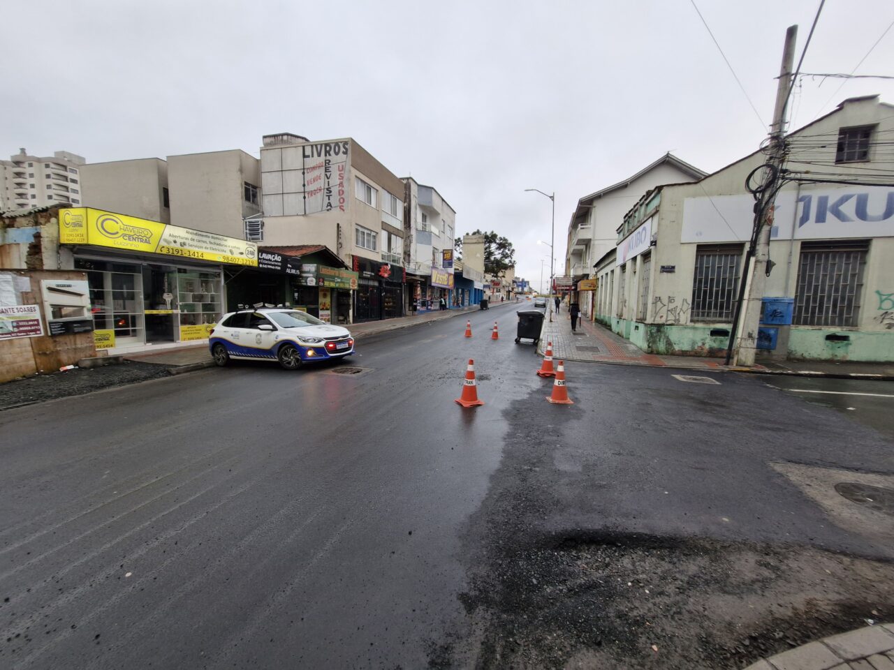 Bloqueio na rua Marechal Deodoro: obras de revitalização em andamento