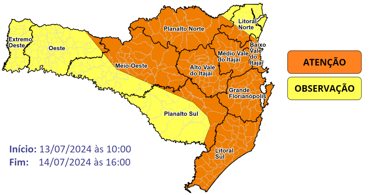 Rio do Sul decreta situação emergência devido às chuvas 