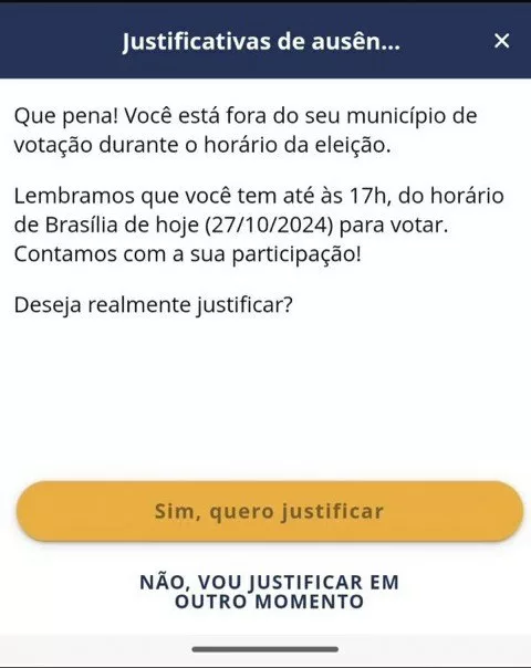 Saiba como justificar o voto. - Foto: TSE/Reprodução