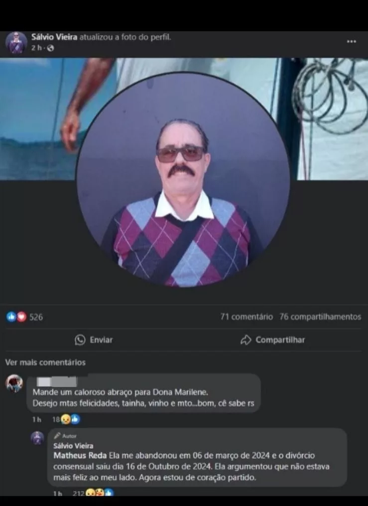 Dono do meme Olá, Marilene surpreende a web ao anunciar divórcio