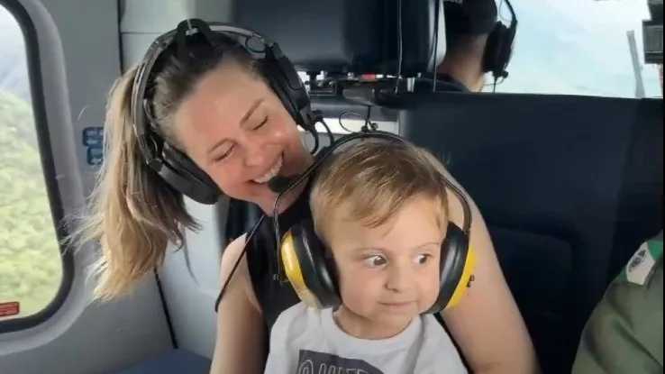 Menino de 3 anos é levado de SC a Curitiba em helicóptero para transplante de rim